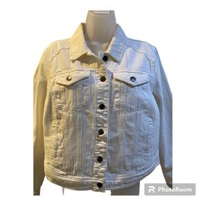 New Velvet Heart Denim Trucker Jean Jacket Size M White 100 % Cotton